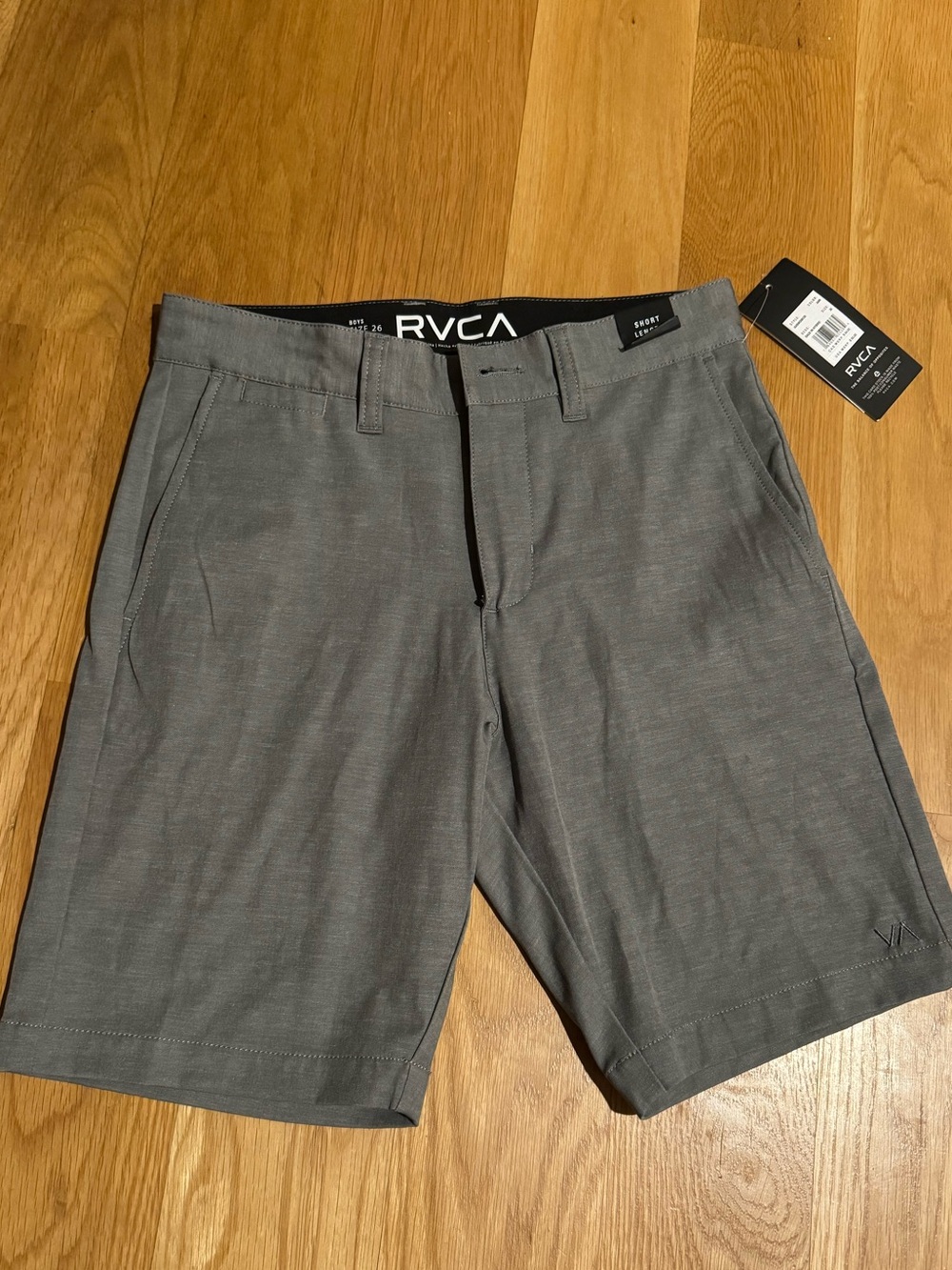 RVCA New NWT Boy's Gray Stretch Flat-Front hybrid Shorts